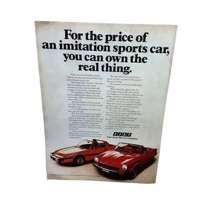 1976 Fiat X1/9 124 Spider Original Car Ad Vintage epherma